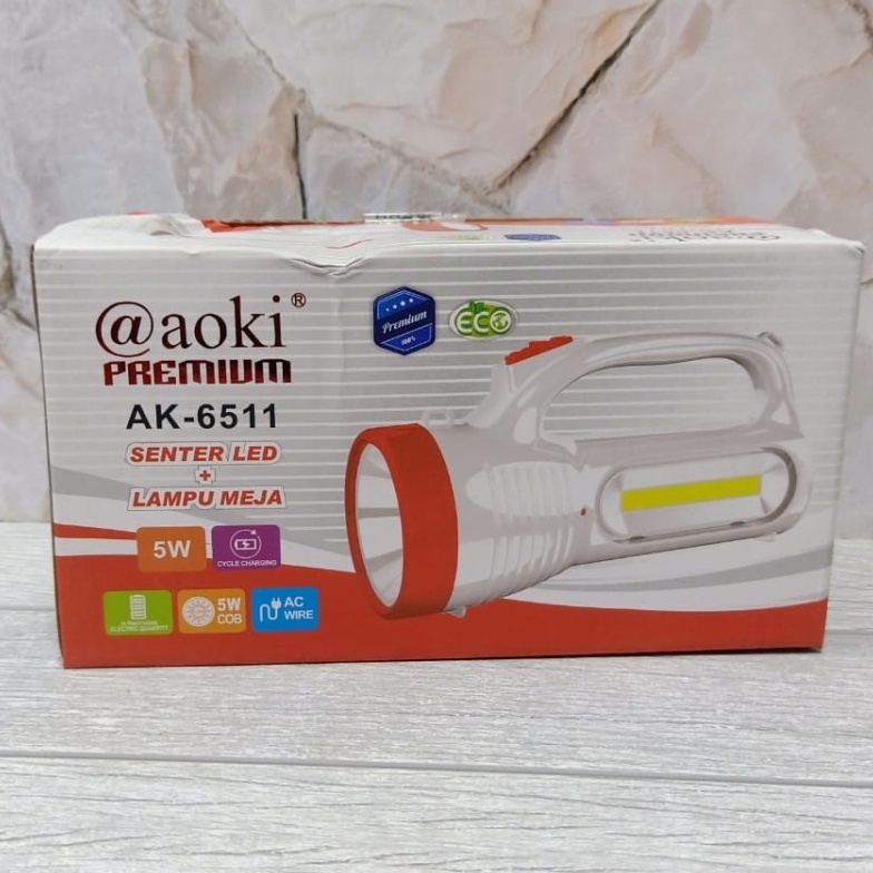 COD SENTER LED 5W+5W COB LAMPU SAMPING AOKI AK 6511//SENTER EMERGENCY AOKI AK-6511