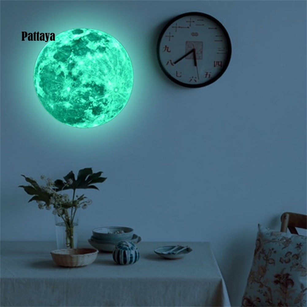 Pt Moon Planet Wall Sticker Glow In The Dark Luminous Diy Kids Room Home Decor Shopee Indonesia