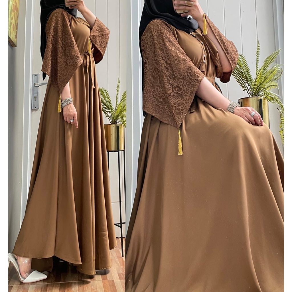 LUNA MAYA DRESS BAHAN SHAKILA LENGAN BRUKAT