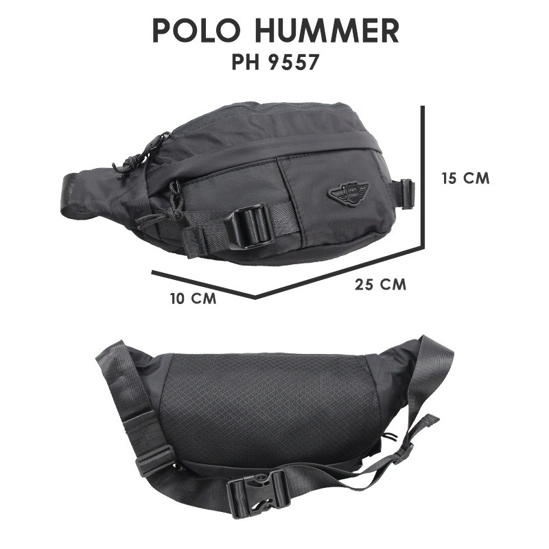 [KLIKTAS] Tas Pinggang Pria Besar Polo Hummer 9557 Waist Bag Laki Multifungsi Sling Bag Premium Import Terbaru