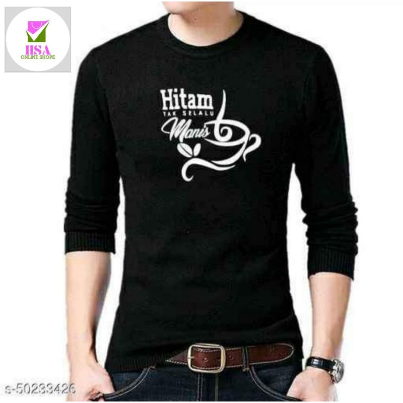 kaos pria lengan panjang pecinta kopi
