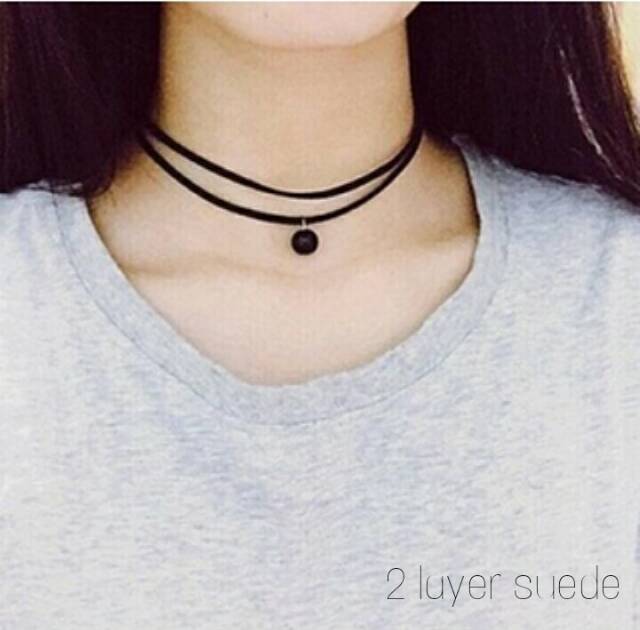 Choker black pearl necklace/ kalung handmade/ kalung korea