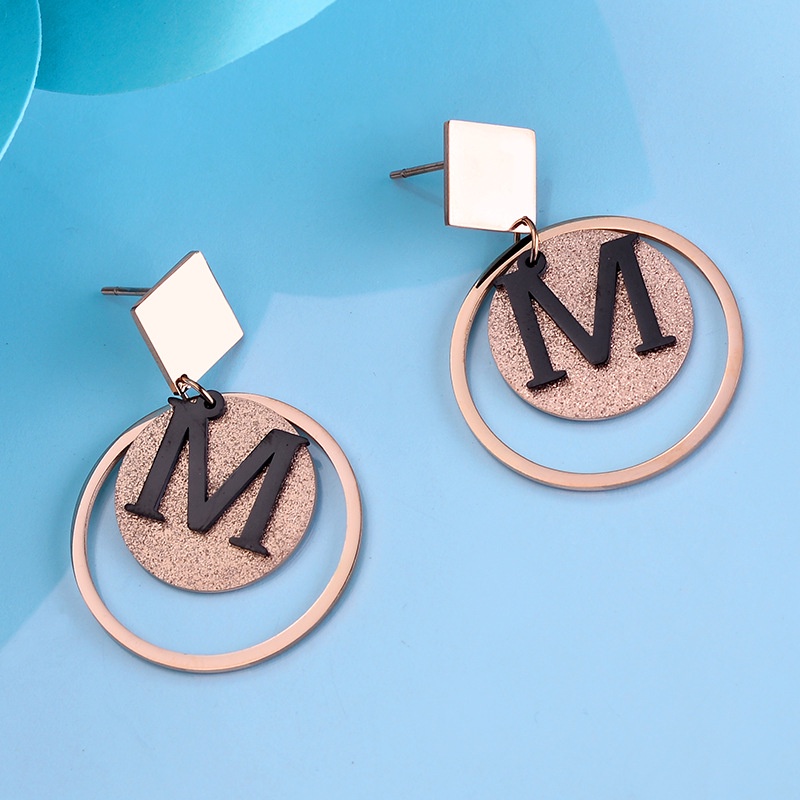 Anting M M titanium anti karat korea fashion