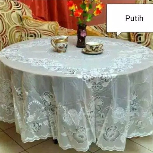 Taplak Meja Makan Bulat 4-6 Kursi