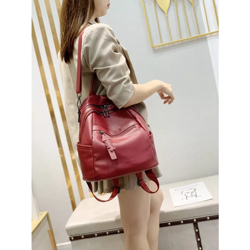 TAS RANSEL PUNGGUNG WANITA PREMIUM / TAS MULTIFUNGSI SELEMPANG STYLE 091