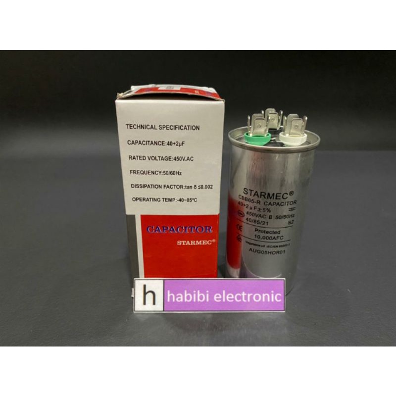 [COD] KAPASITOR AC 40UF + 2UF CAPASITOR AC DOUBLE 40+2 UF KAPASITOR GANDA AC 40-2 MIKRO