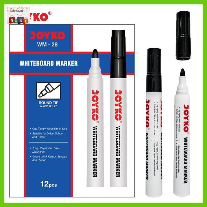 

Silutala- Whiteboard Marker Spidol Papan Putih Joyko Wm-28 1 Box 12 Pcs -Ori.