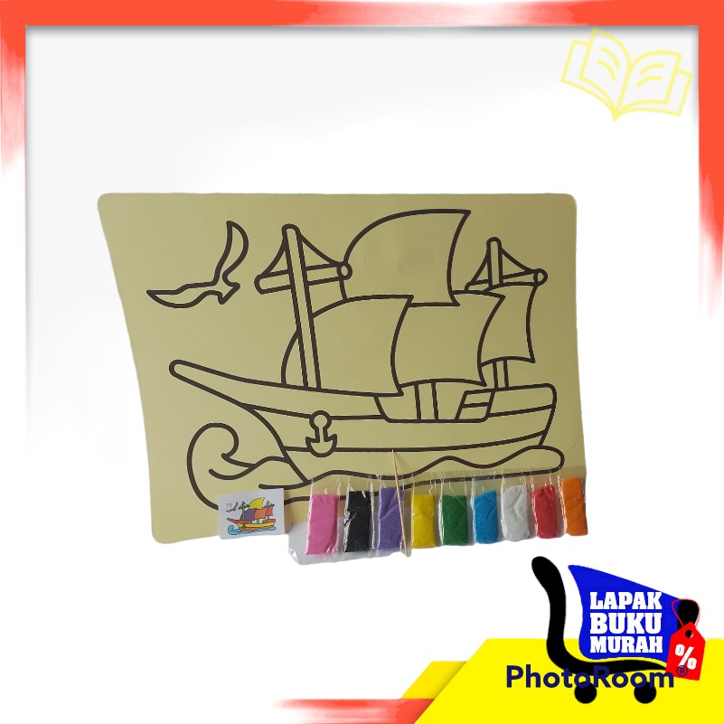 Mainan Edukasi Kertas Mewarnai Dengan Pasir | mewarnai dengan pasir | buku mewarnai | mewarnai murah