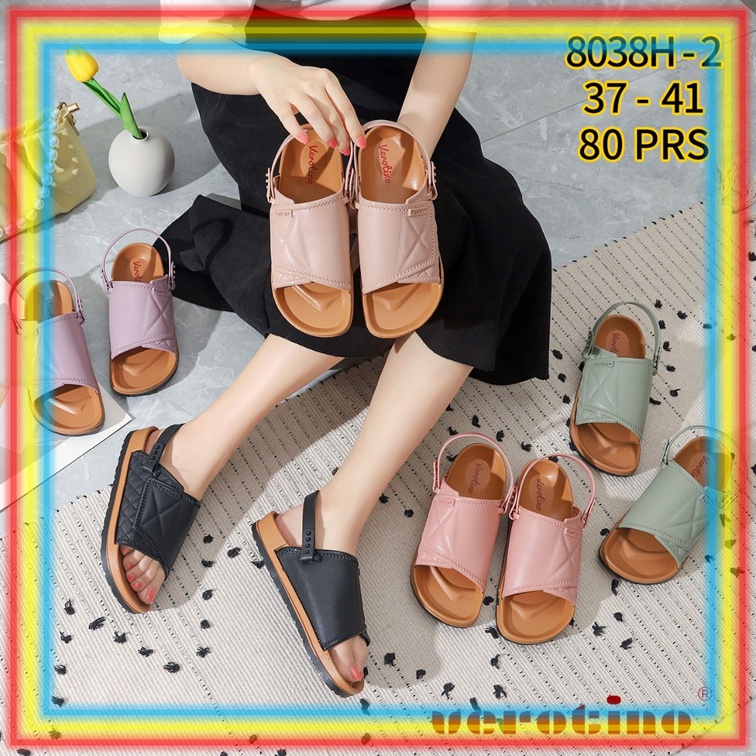 8038H2 Sandal Slop Cewek Verotino Sepatu Sandal Karet Wanita Slip On Tawana Kualitas Import