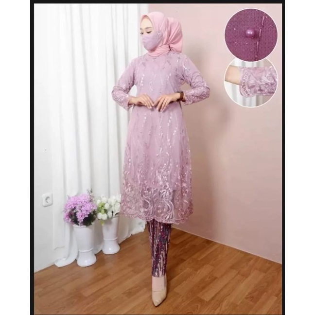 BA KEBAYA TUNIK TILLE BORDIR /KEBAYA MODERN/SETELAN KEBAYA PESTA/KEBAYA WISUDA