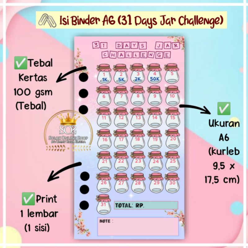 

31 Days Jar Challenge | Kertas Binder