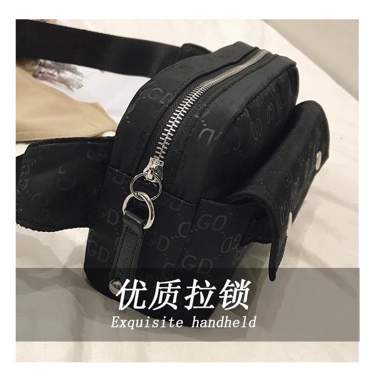 BJ15888 - BLACK/GRAY - TAS SLEMPANG PINGGANG WAISTBAG SLINGBAG TAS WANITA FASHION IMPORT MODIS ELEGAN TERMURAH TERLARIS TERBARU BAGSTORE JAKARTA TAS BATAM LT1876 ELJ5888 CR7536