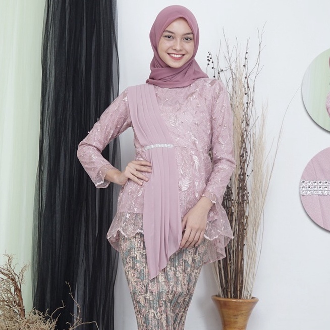 ATASAN KEBAYA TUNIK / TUNIK TULLE / KEBAYA MODERN AURORA SELENDANG ANEKA WARNA