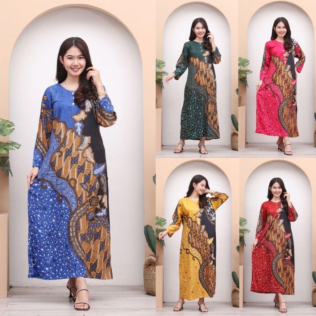 Longdres Batik Varian ATIKA Daster Panjang Busui Batik Terbaru By Bakul Daster