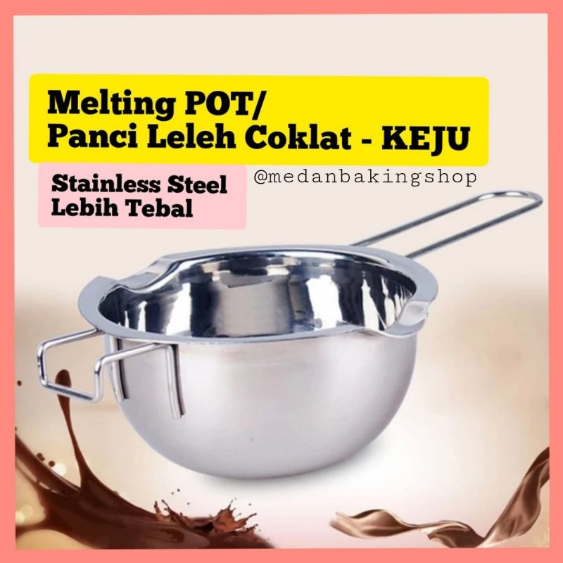 Melting Pot/Mangkuk Stainless Tebal/Panci Leleh Coklat/Panci Tebal Leleh Coklat