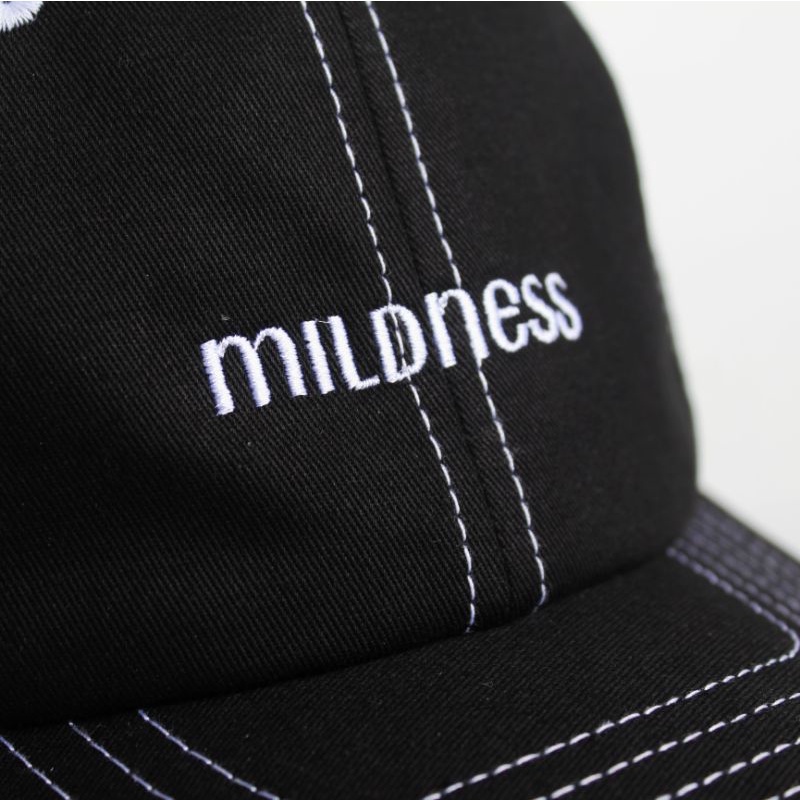 Mildness - Topi Baseball Polocap Hat Hitam Logo 6 Panel Pria Wanita