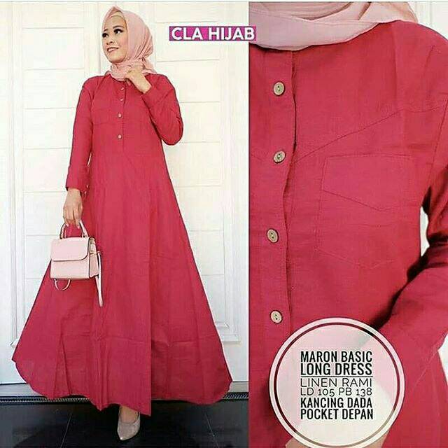 Basic Long Dress DRESS MUSLIM, baju wanita, baju gamis, dress, gamis, Baju gamis, fashion wanita,