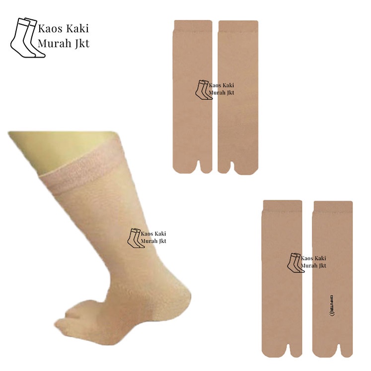 Kaos Kaki Muslimah Wanita Kaos Kaki Jempol Cream Size L