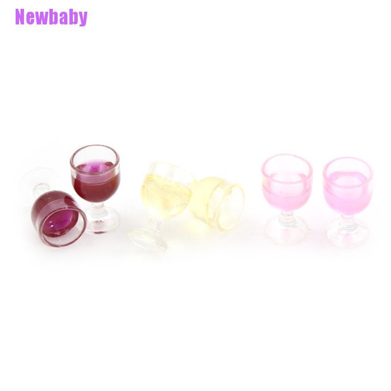 (Newbaby) 2pcs / Set Mainan Miniatur Botol Red Wine Skala 1: 12 Untuk Aksesoris Rumah Boneka
