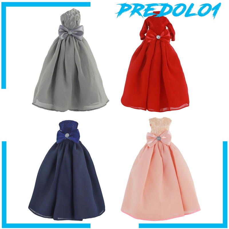 (Predolo1) Mainan Dress Pengantin Boneka Skala 1: 6 Untuk Anak Perempuan