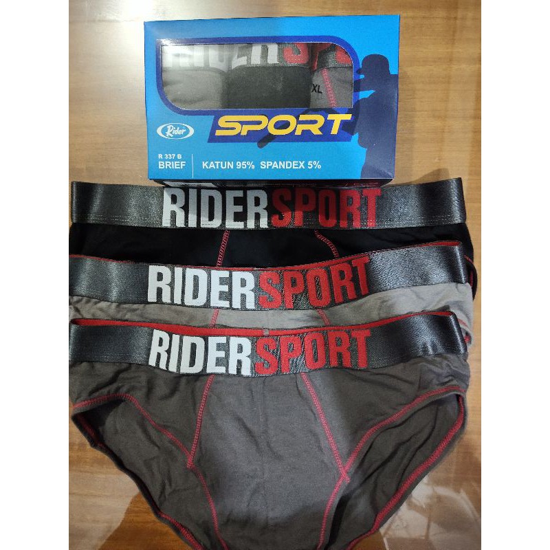 CELANA DALAM RIDER SPORT PRIA ART 337  , CD RIDER SPORT 1 pack isi 3 PCS, ORIGINAL, ASLI, NYAMAN