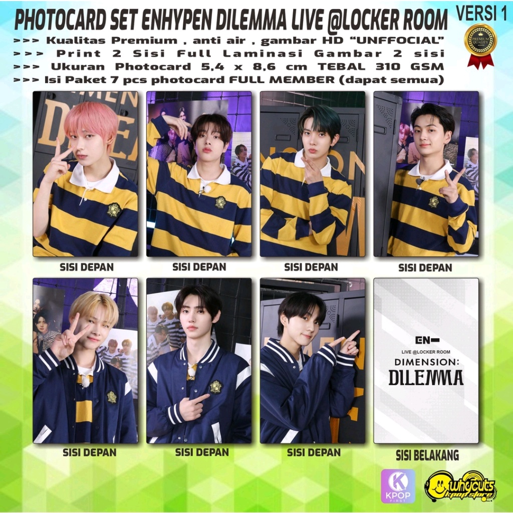 PHOTOCARD FULL SET KPOP PREMIUM ENHYPEN  DDU-DDU HAKDANG / DILEMA LIVE @LOCKERROOM / ANSWER  PHOTO SKETCH / COMEBACK LIVE PRINT 2 SISI FULL LAMINASI