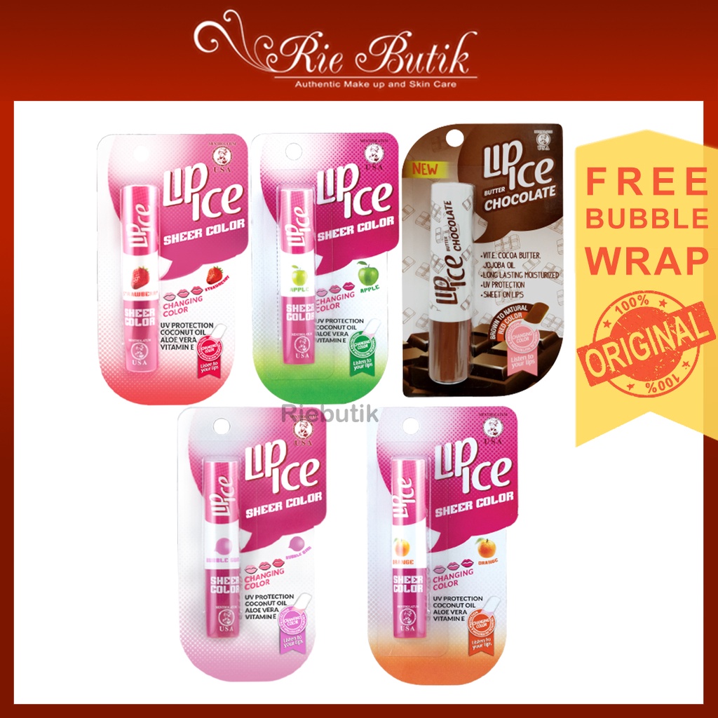 Lip Ice Sheer Color Lip Balm Strawberry / Apple / Bubble Gum / Orange / Bundling