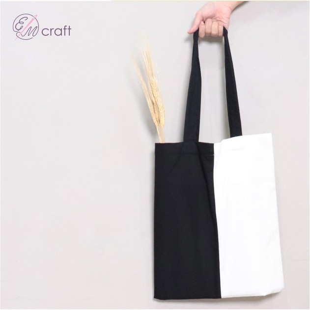Tote Bag Two Tone / Tote Bag  Kanvas 30 x 40 cm / Tas Kain Wanita / Tas Kuliah / Tas Hangout