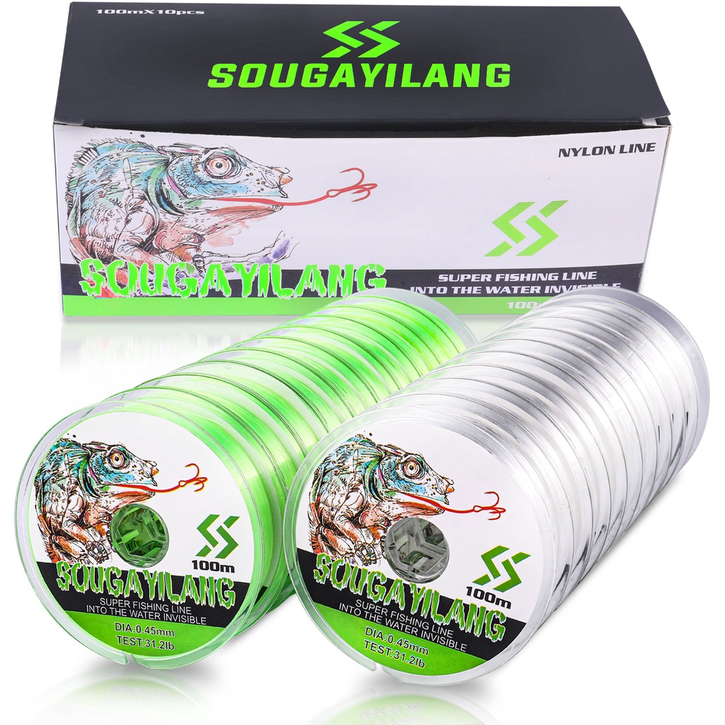 Sougayilang New 10*Pcs Nylon Fishing Line Tail Pancing 1000m  Fishing Line Smooth and Shiny Super Strong Fishing Fishing Line Pull Test 10KG