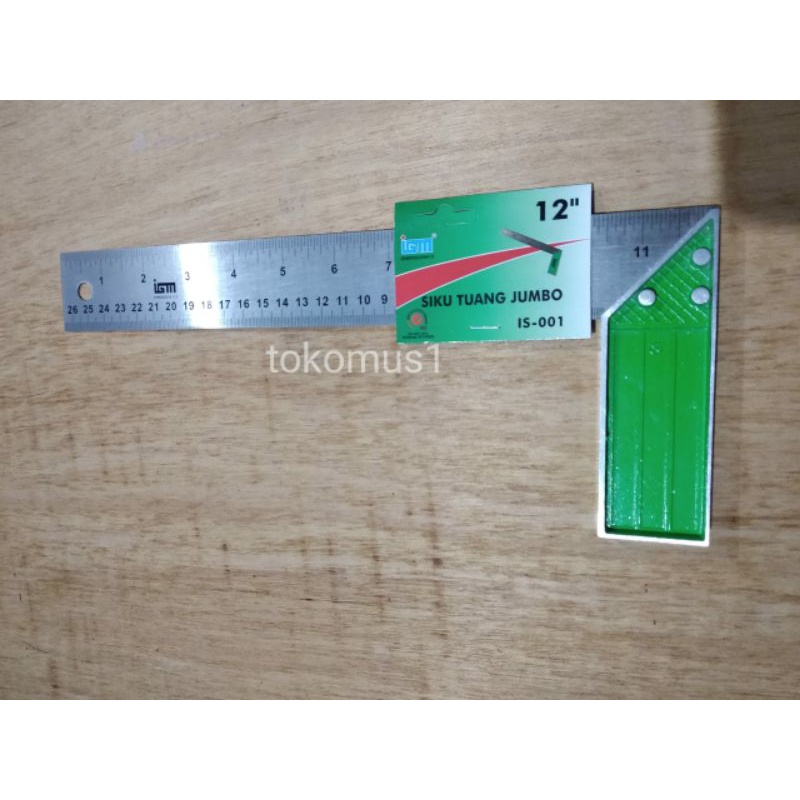 SIKU TUKANG TEBAL 12&quot; INCHI/SIKU METER 12 INCHI/PENGGARIS TUKANG 12 INCHI 30CM-IGM