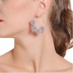 Anting Korea Anting Fashion Import Hoops pompom