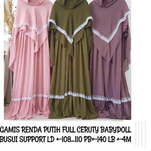 (TERLARIS) GAMIS CERUTY RENDA PUTIH BY BERMERKS