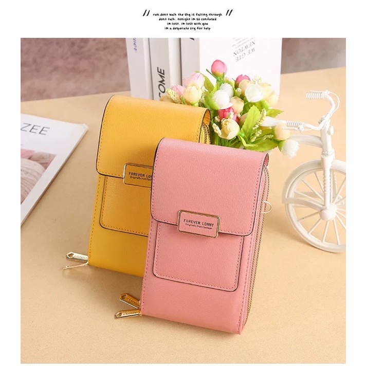 Tas Selempang Kulit Wanita Dompet Hp Cewek Touchscreen Mini Bag LN L081