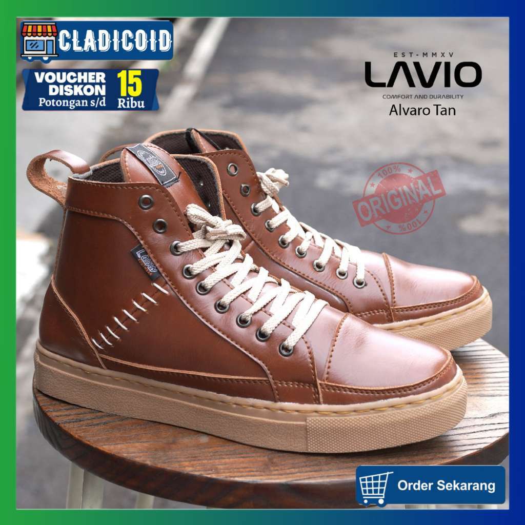 SEPATU SNEAKERS PRIA ORIGINAL MODEL KEREN DAN TRENDI SNEAKERS OUTDOOR LAVIO ALVARO WARNA PUTIH