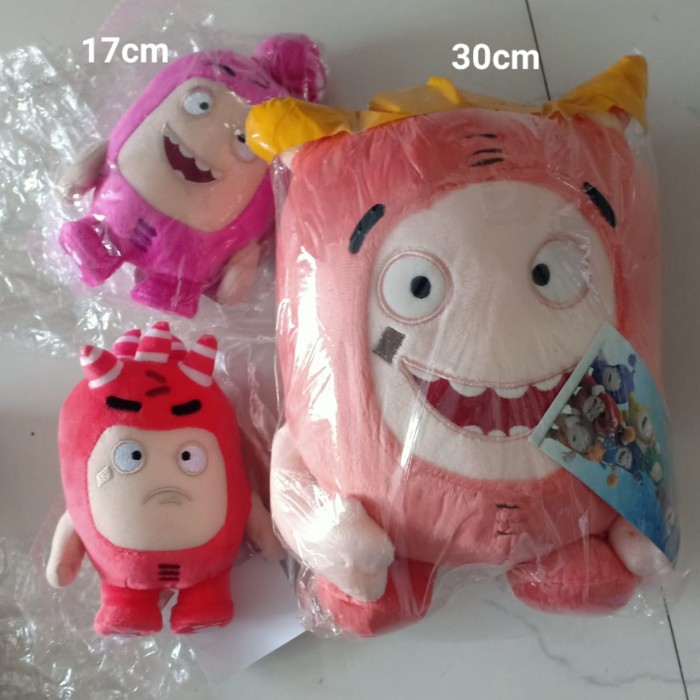 Boneka oddbods import fuse merah pink