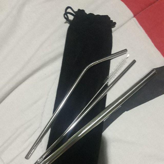 Sedotan Stainless Steel Premium 5in1 Velvet Pouch