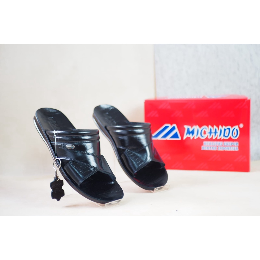 SANDAL SLIDE PRIA KULIT ASLI MICHIDO M17 TERBARU SANDAL KULIT PRIA KEKINIAN SANDAL KULIT ASLI PREMIU