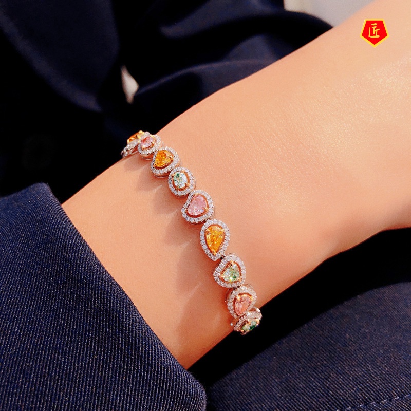 [Ready Stock]Candy Color Irregular Colored Gems Bracelet Luxury