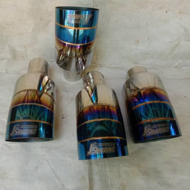 Knalpot buntut Js racing blue / Tailpipe js racing / Knalpot mobil js racing