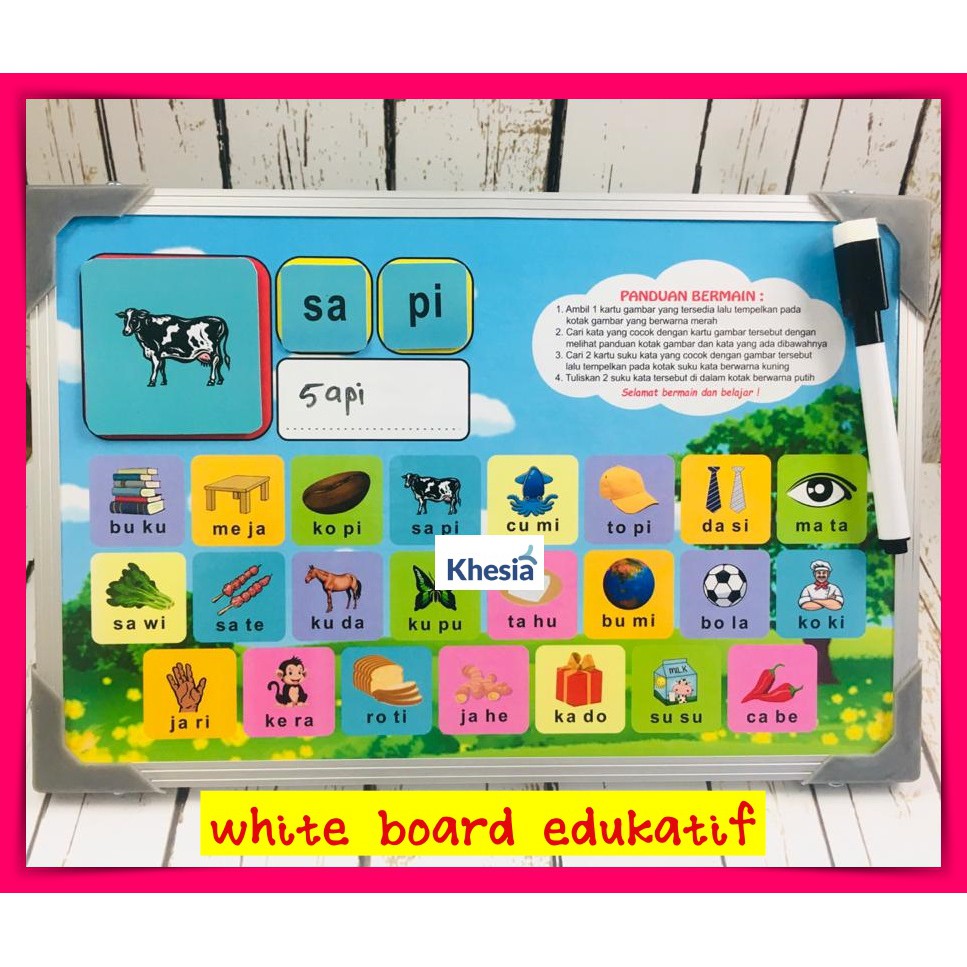 Anak Anak Belajar Membaca? Belajar Menulis? Pakai Aja Alat Bantu Menulis Berupa White Board Edukasi.