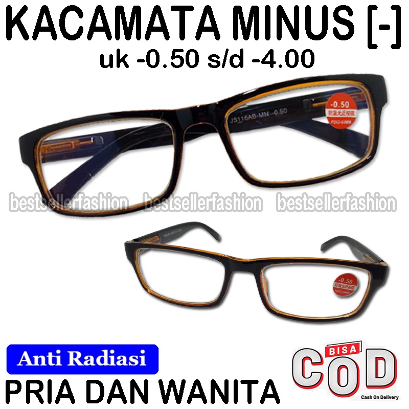 Kacamata Baca Lensa Minus (-) Lensa Blueray -0.50, s/d -4.00 Kacamata Minus Anti Radiasi Kotak Korean Fashion Style Rabun Jauh Standar Optik Reading Glasses Unisex Kacamata Rabun Jauh