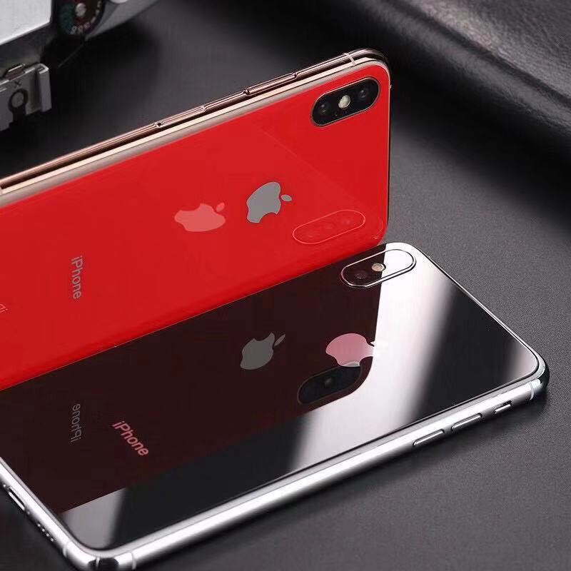 Kasus iPhone11 kaca kembali film 11Pro 7 P iPhone 8 plus iX XS Max XR iPhone 6 i6s Ditambah stiker berwarna kaca bawah film