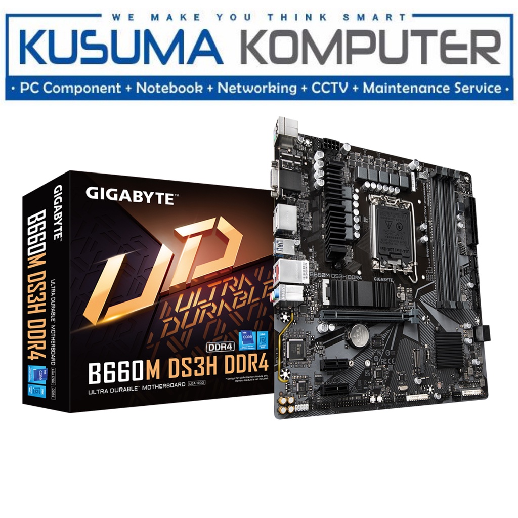 Gigabyte B660M DS3H DDR4 LGA1700 4 DIMMs USB 3.2 M.2 NVMe PCIe 4.0