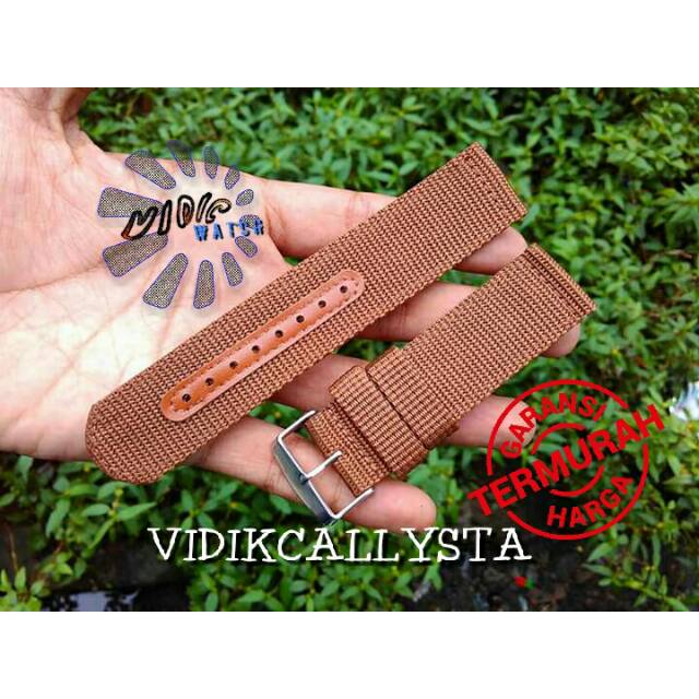 CANVAS STRAP TALI JAM KANVAS KAIN 20 22 24 COKLAT