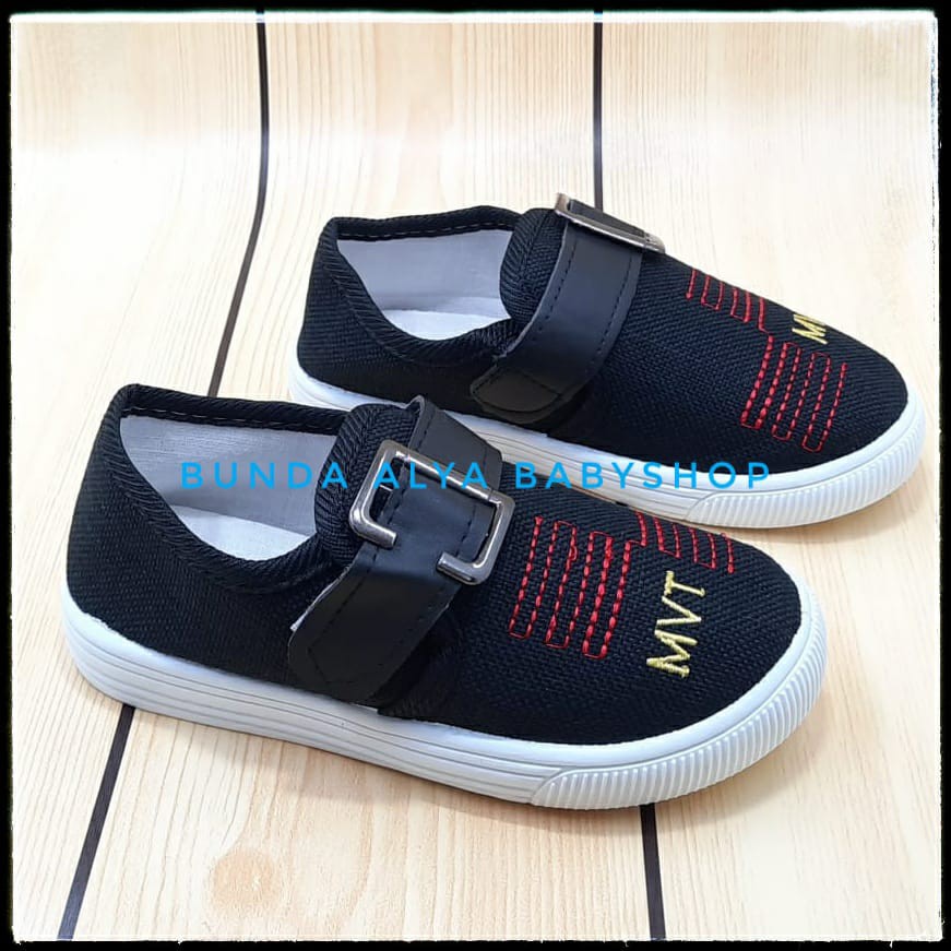 Sepatu Anak Laki Laki IMPORT  Umur 1 - 7 Tahun HITAM Sepatu Anak Cowok Premium MVT Size 21 - 35