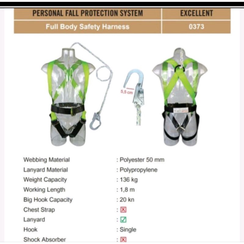 Body Harness Single Hook