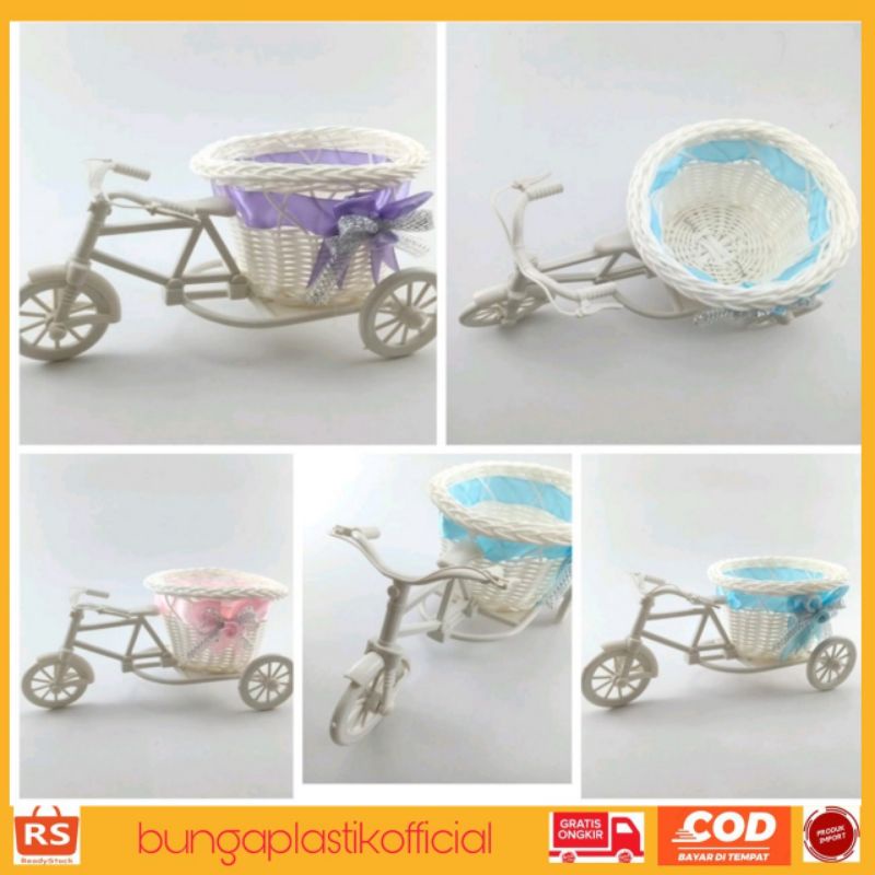 COD Pot Bunga Murah | Vas Bunga *Keranjang Sepeda Shabbychic Vintage PB5021