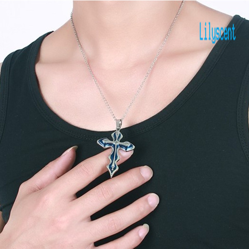 2pcs Kalung Rantai Liontin Salib Yesus Aksen Berlian Imitasi Untuk Pria