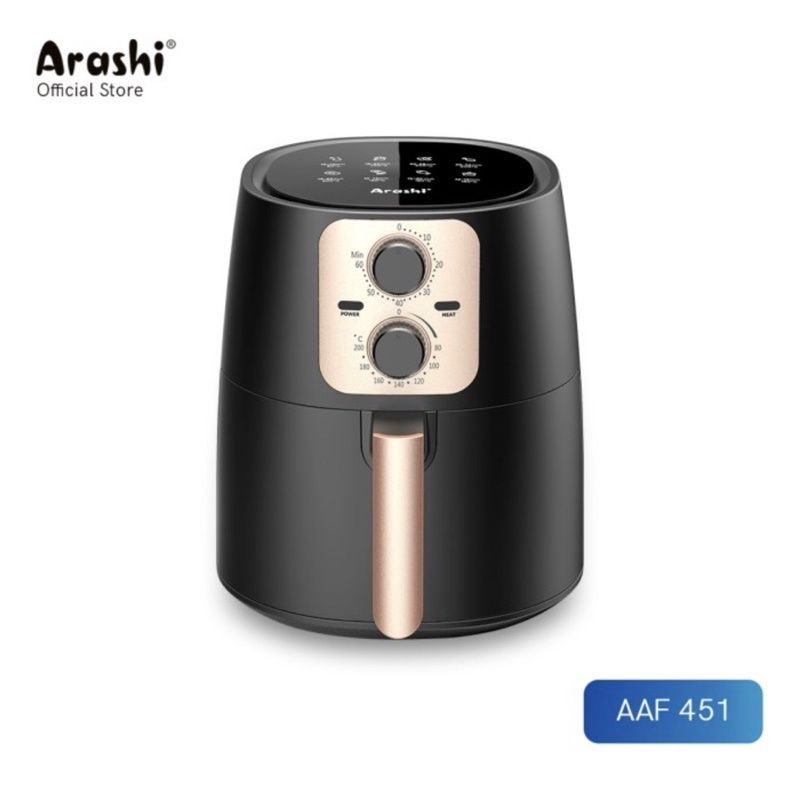Digital Air Fryer Arashi AAF 451 / Air Fryer Arashi Digital / Menggoreng Tanpa Minyak Bisa Gojek / G