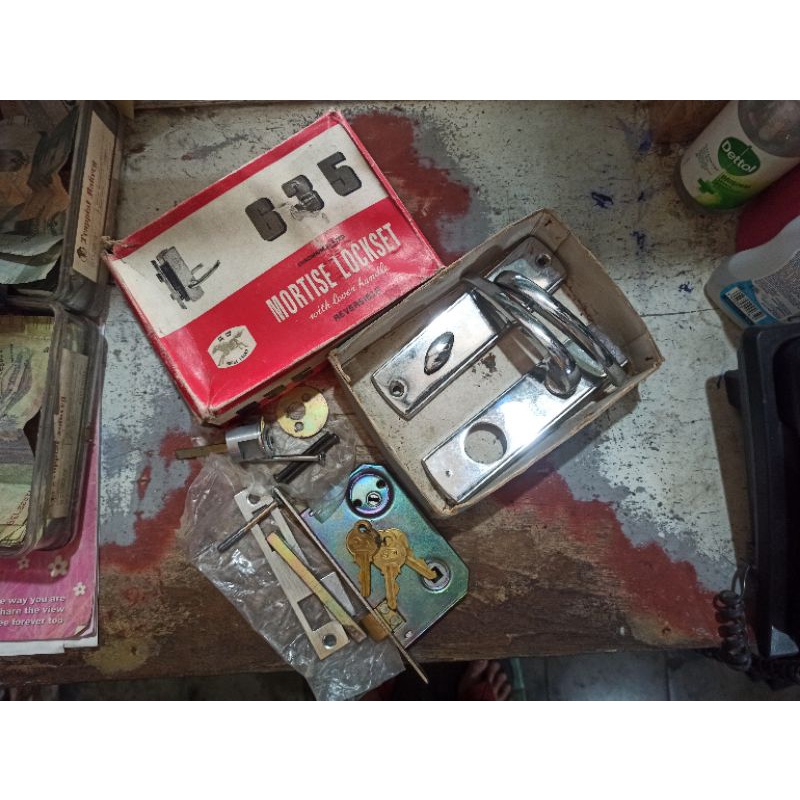 Set Gagang Kunci Pintu Kuda 635 Antik